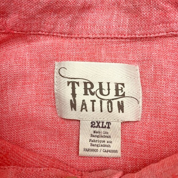 DXL True Nation Linen Blend Roll Tab Long Sleeve‎ Button Down Shirt - Picture 3 of 8